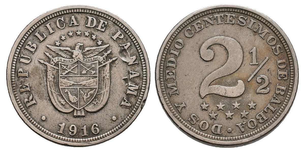 Panamá. 2 1/2 centésimos. 1916