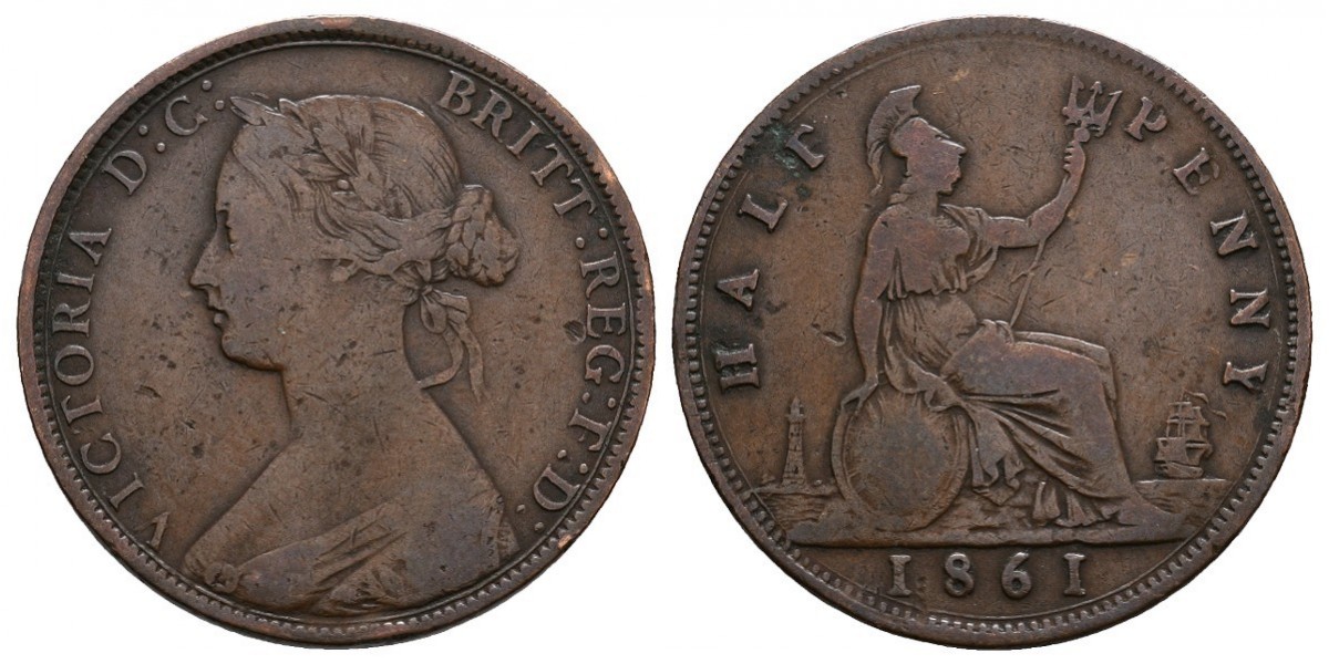Gran Bretaña. 1/2 penny. 1861