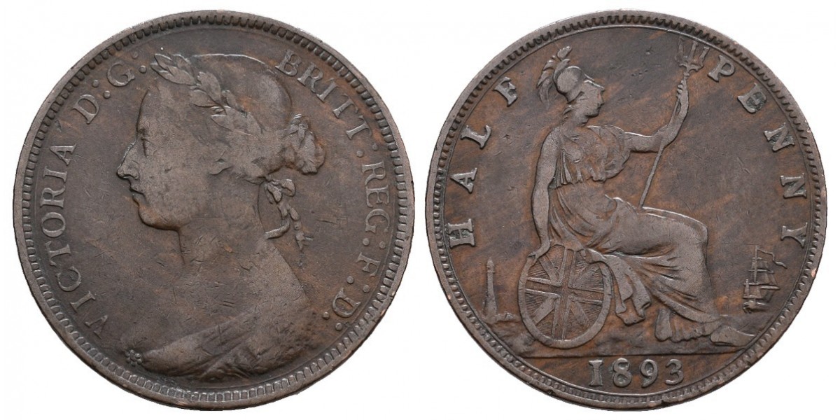 Gran Bretaña. 1/2 penny. 1893