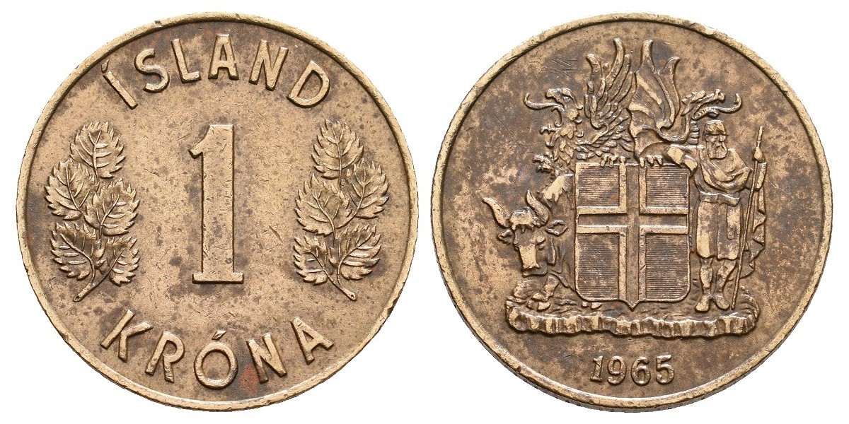 Islandia. 1 krona. 1965