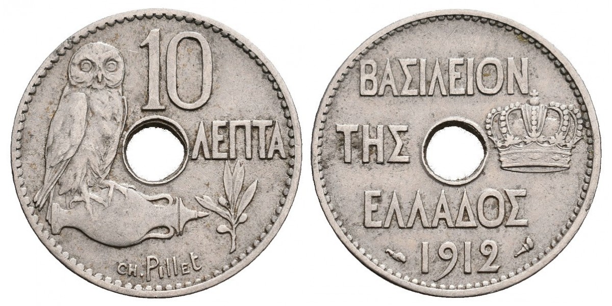 Grecia. 10 lepta. 1912