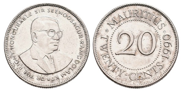 Mauricio. 20 cents. 1990