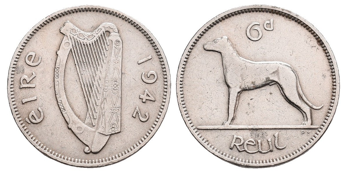 Irlanda. 6 pence. 1942