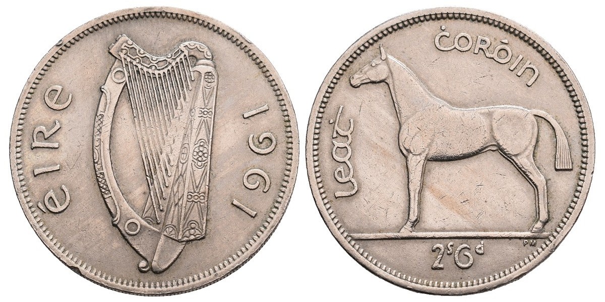 Irlanda. 1/2 crown. 1961
