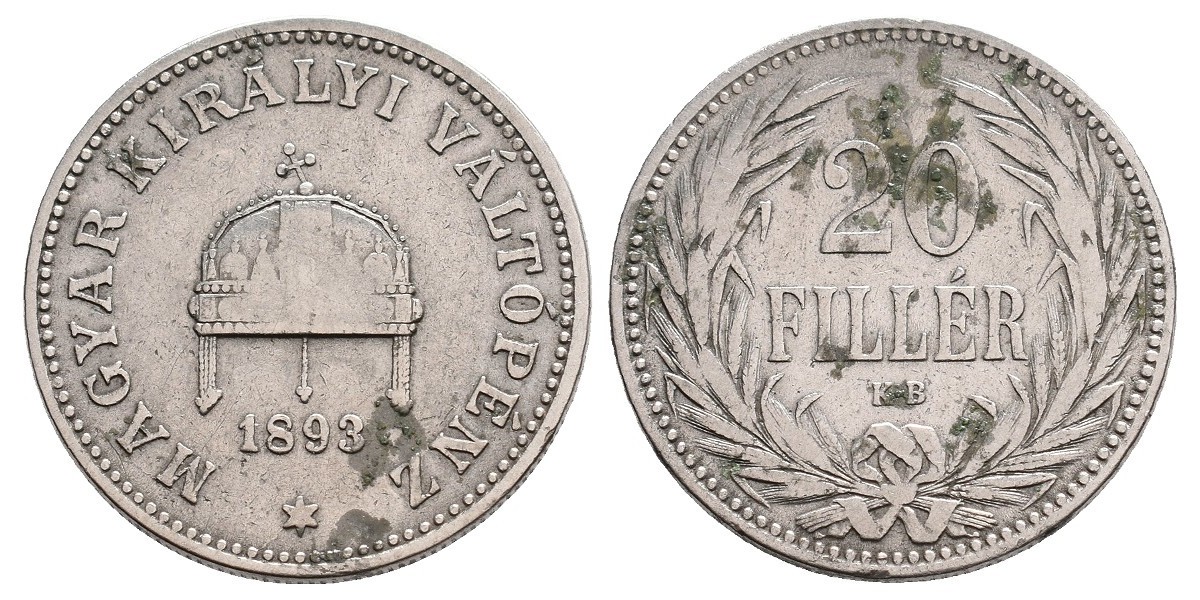 Hungría. 20 filler. 1893