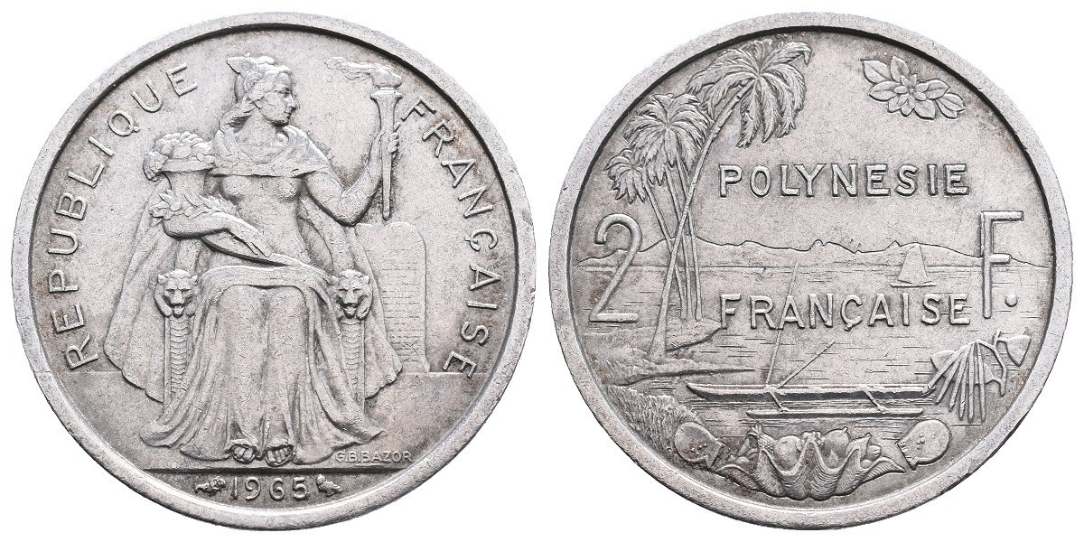 Polinesia. 2 francs. 1965