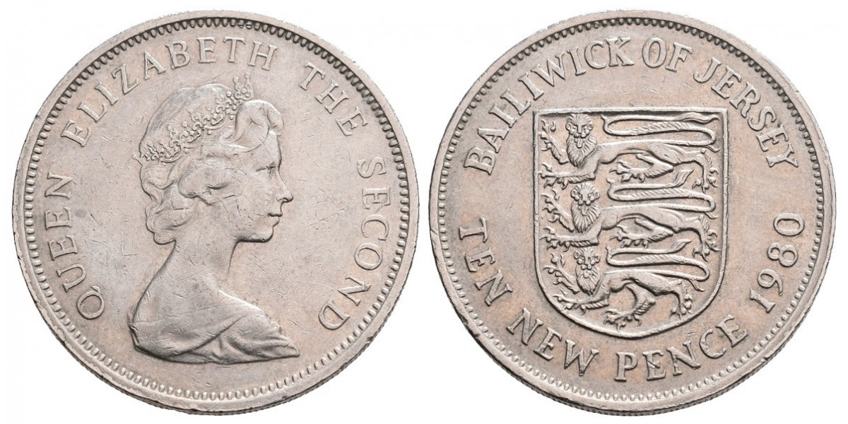 Jersey. 10 pence. 1980
