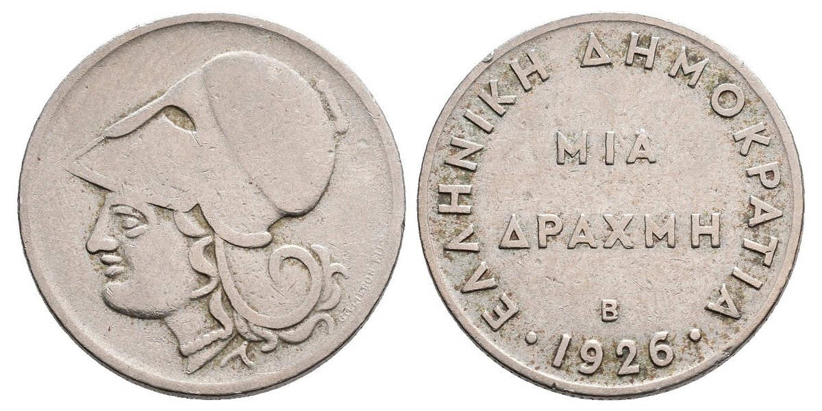 Grecia. 1 drachma. 1926 B