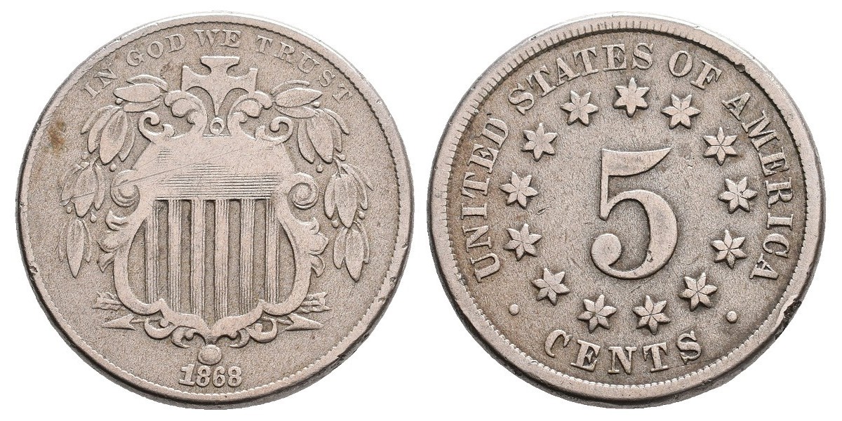 Estados Unidos. 5 cents. 1868