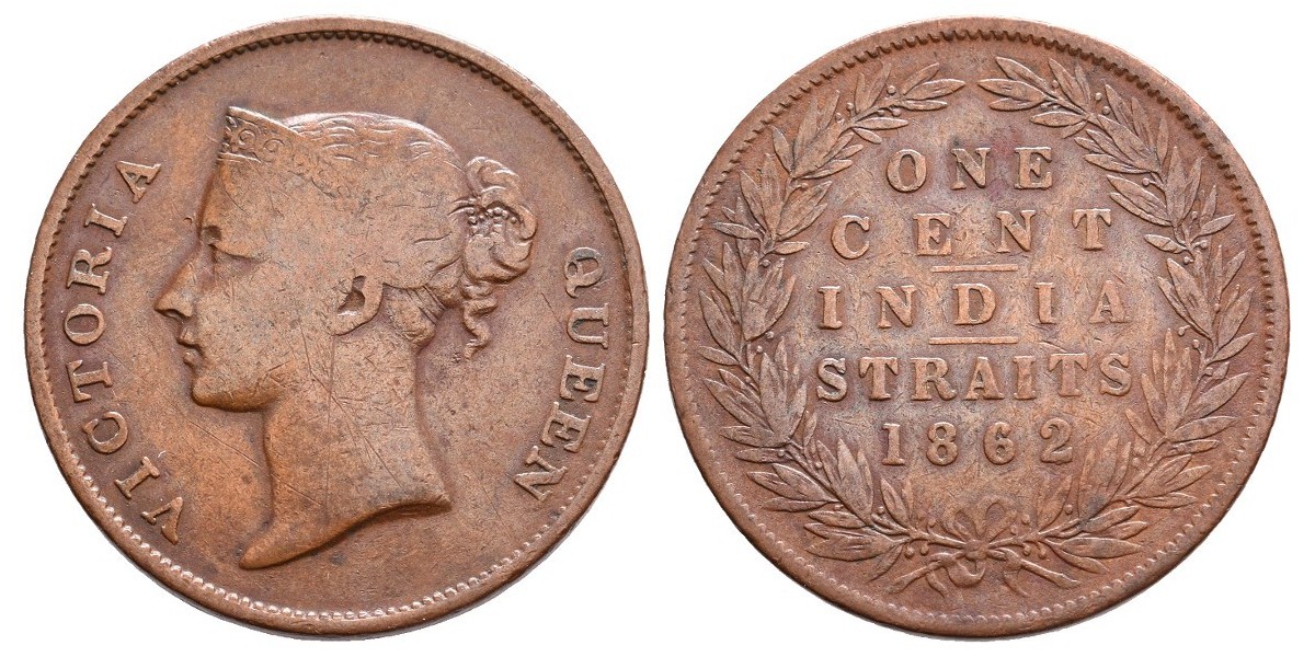 Straits Settlements. 1 cent. 1862