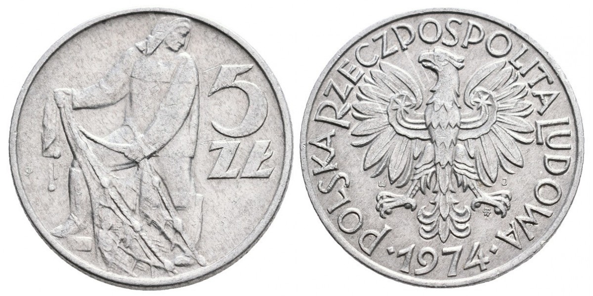 Polonia. 5 zlotych. 1974