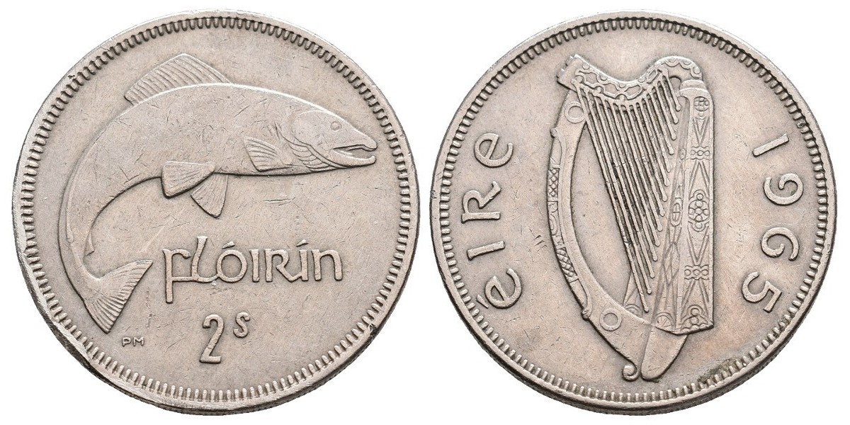 Irlanda. 1 florin. 1965