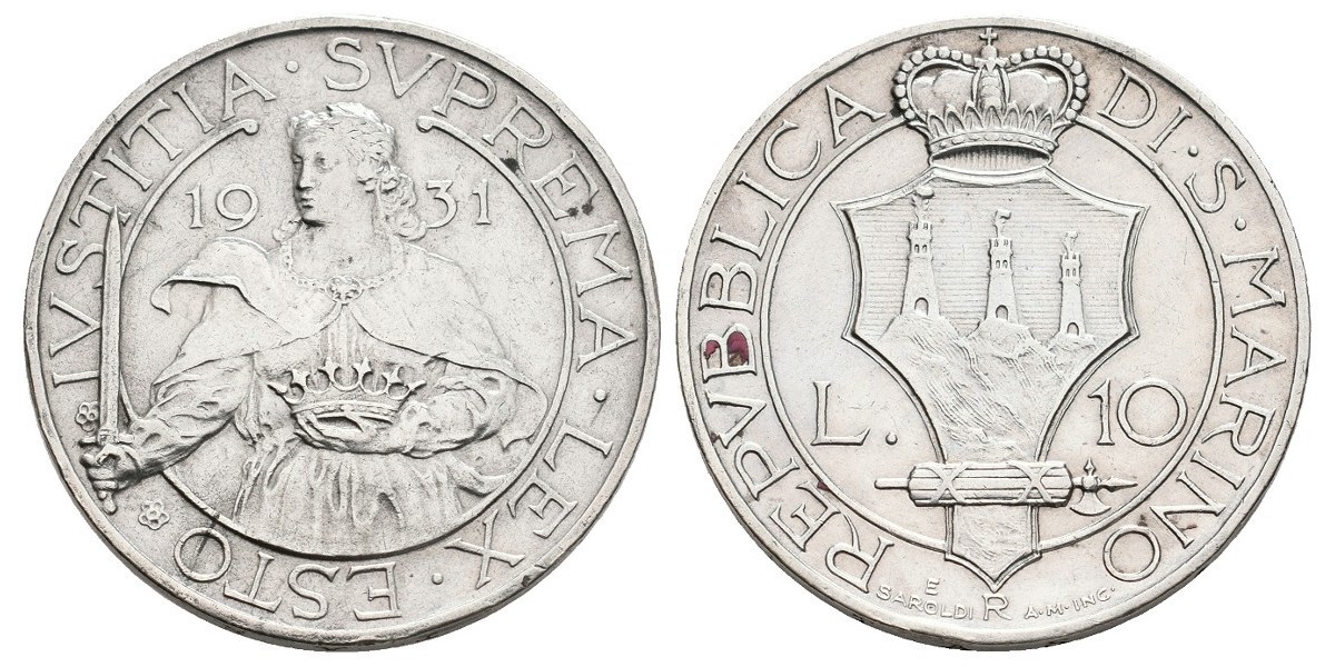 San Marino. 10 lires. 1931 R