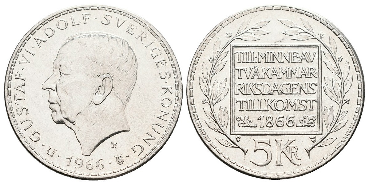 Suecia. 5 kronor. 1966