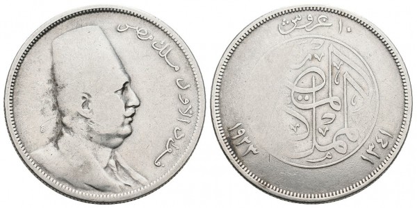 Egipto. 10 piastres. 1923