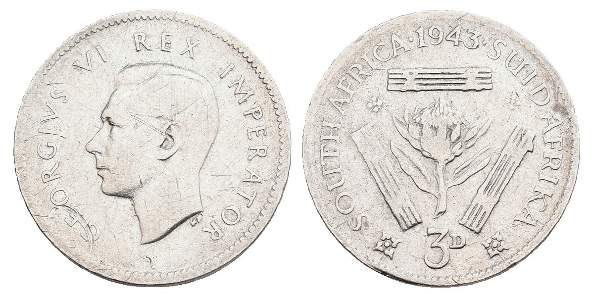 South Africa. 3 pence. 1943