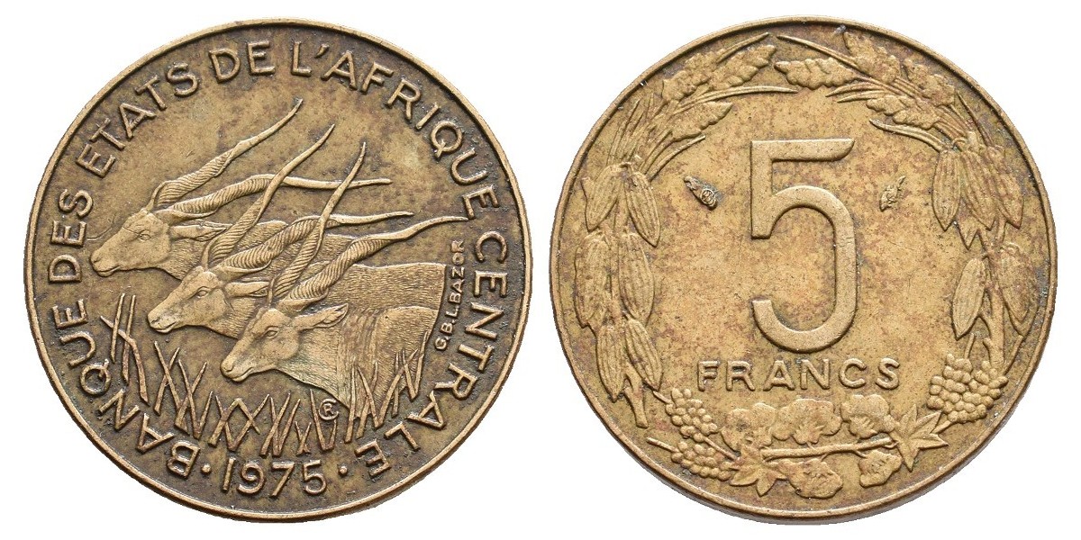 Etats Af. Central. 5 francs. 1975