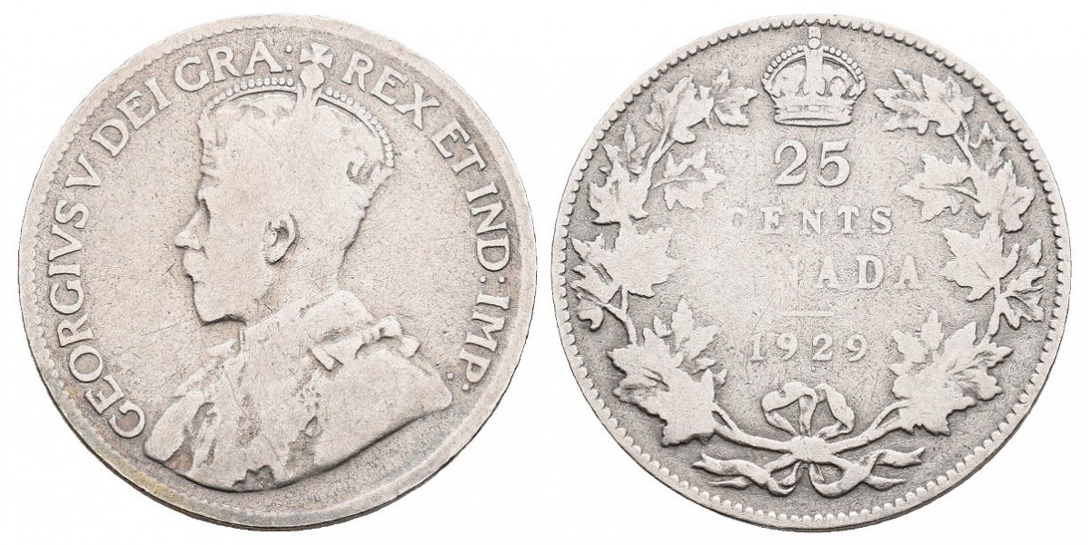 Canadá. 25 cents. 1929