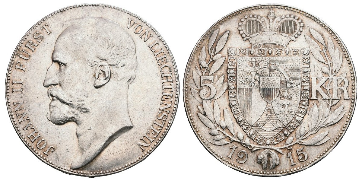 Liechtenstein. 5 kronen. 1915