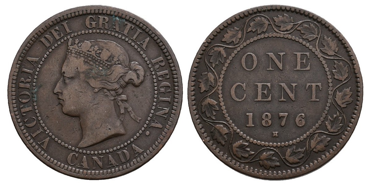 Canadá. 1 centavo. 1876 H
