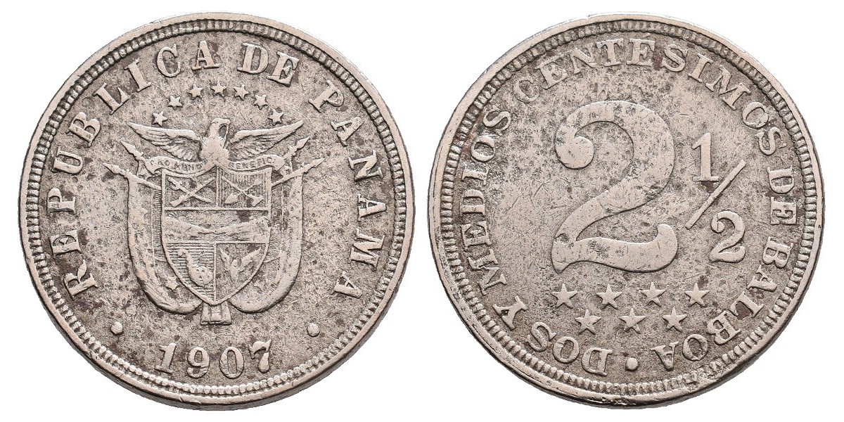Panamá. 2 1/2 centesimos. 1907