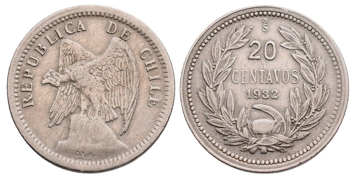 Chile. 20 centavos. 1932