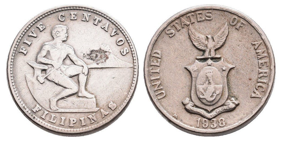 Filipinas. 5 centavos. 1938 M