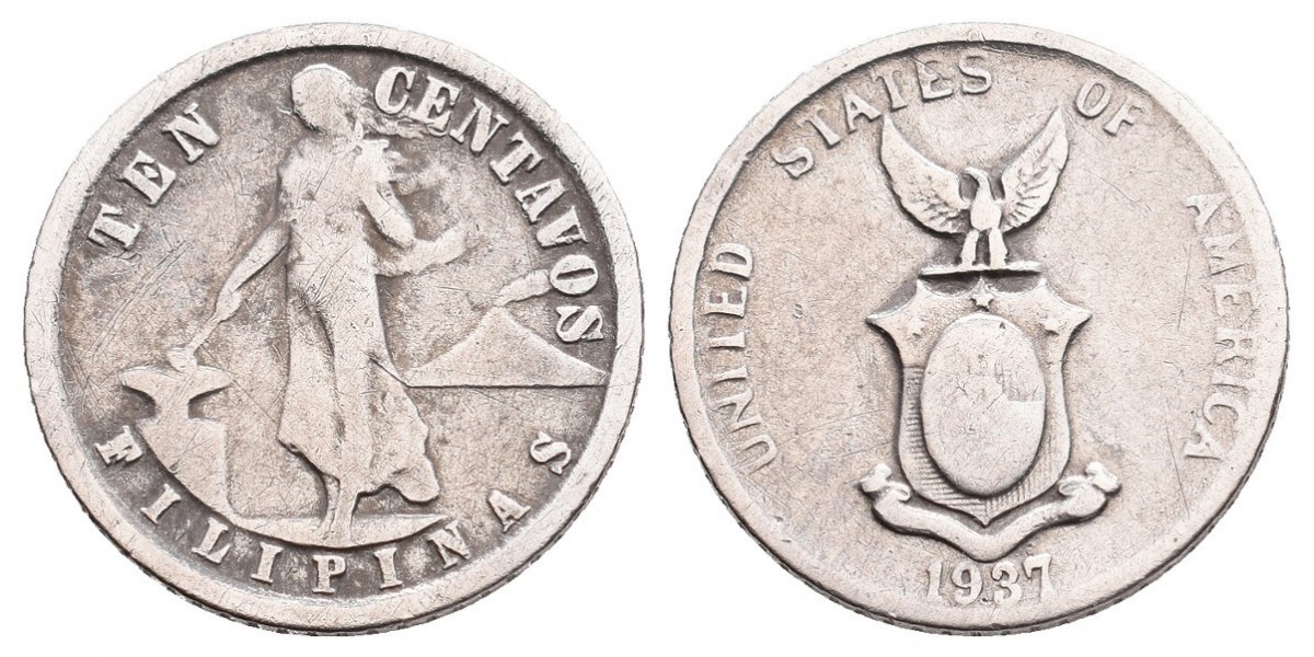 Filipinas. 10 centavos. 1937