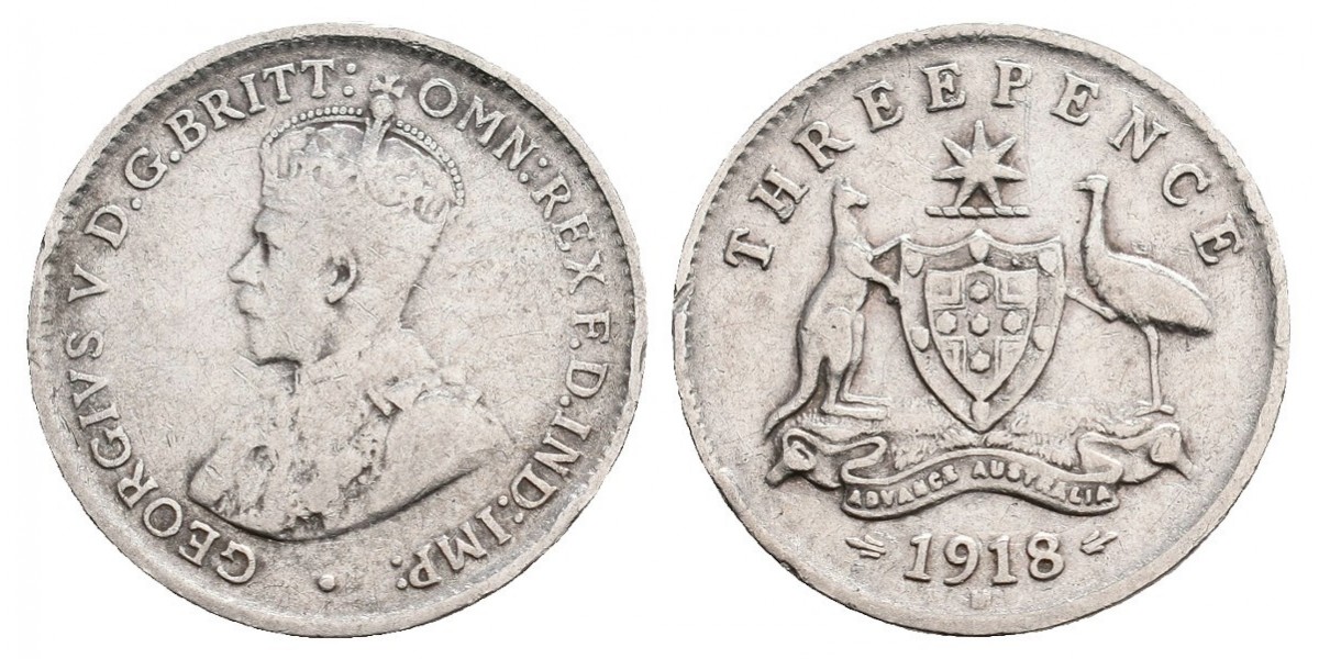 Australia. 3 pence. 1918 M