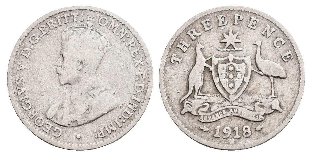Australia. 3 pence. 1918 M