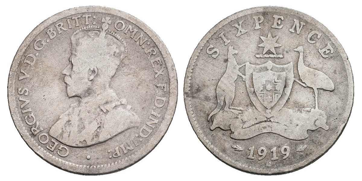 Australia. 6 pence. 1919 M