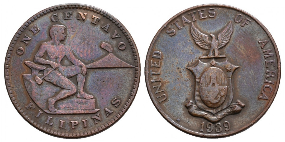 Filipinas. 1 centavo. 1939 M
