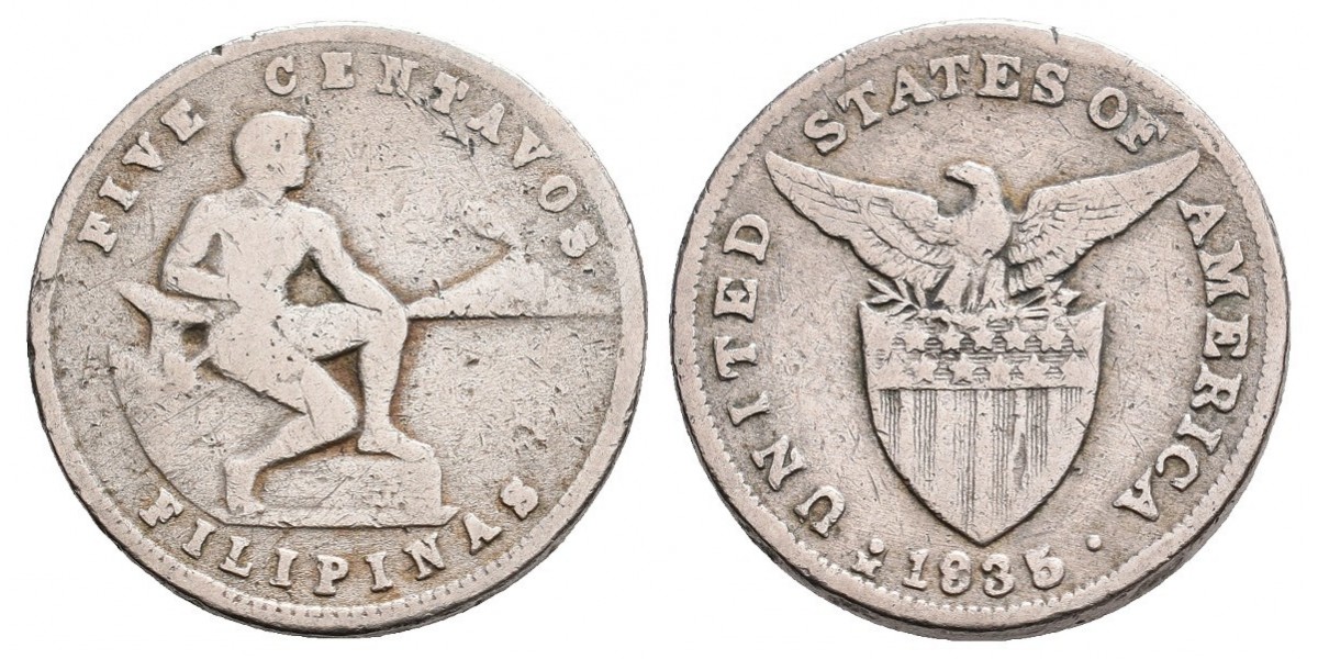 Filipinas. 5 centavos. 1935 M