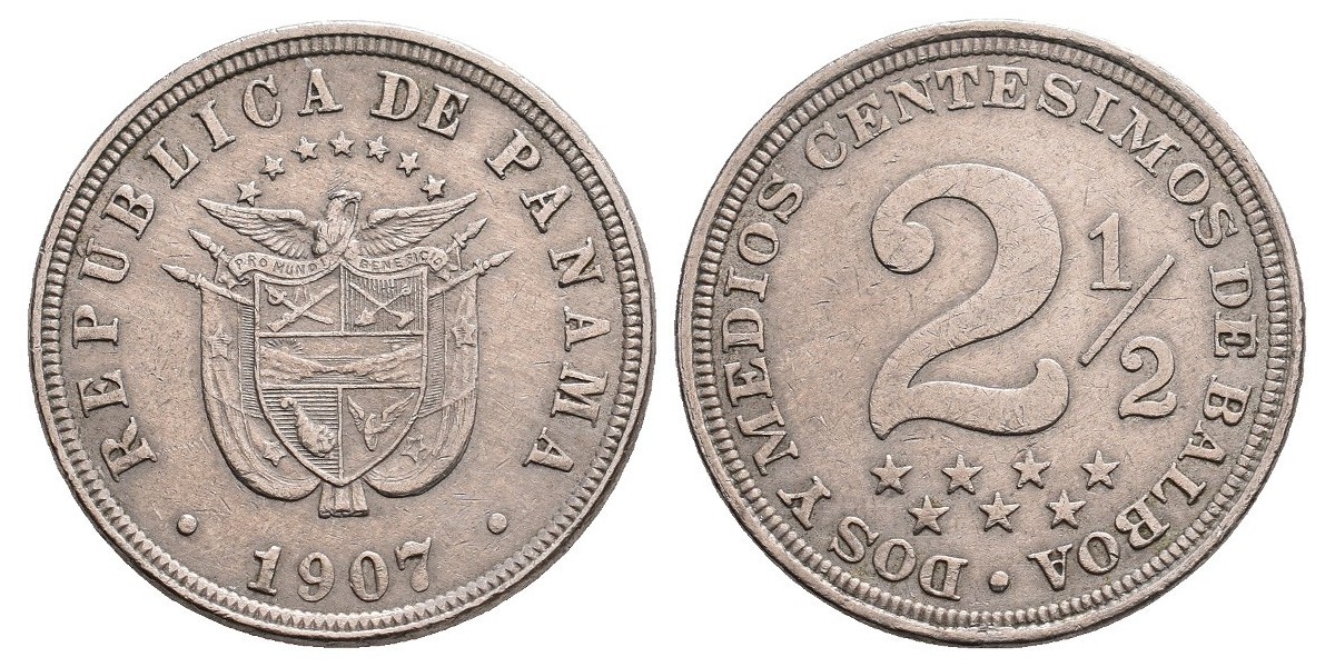 Panamá. 2 1/2 centésimos. 1907
