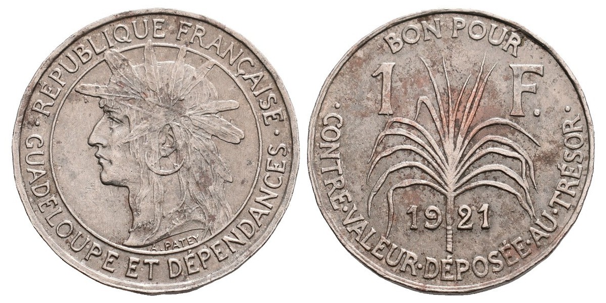 Guadalupe. 1 franc. 1921
