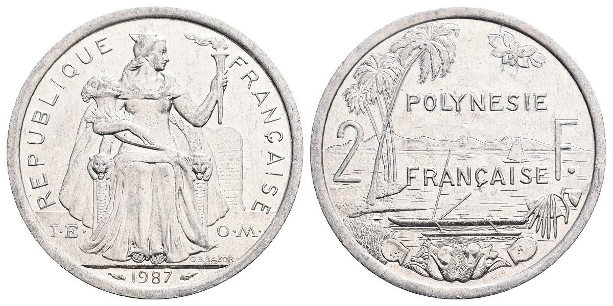 Polinesia. 2 francs. 1987