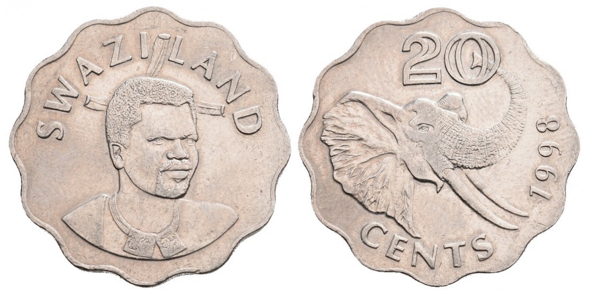Swaziland. 20 cents. 1998