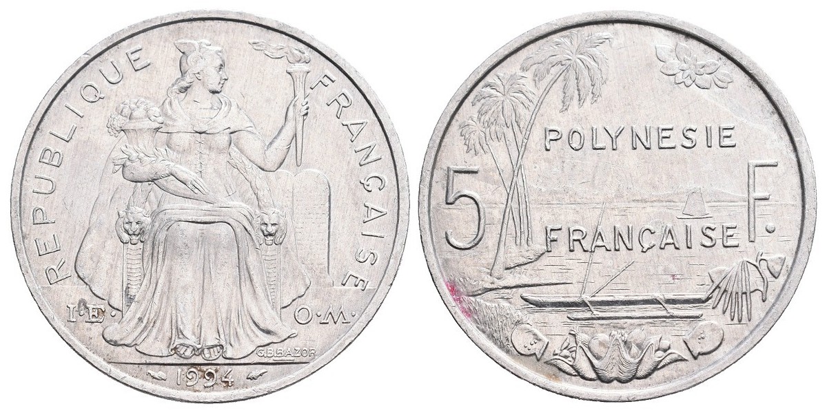 Polinesia. 5 francs. 1994