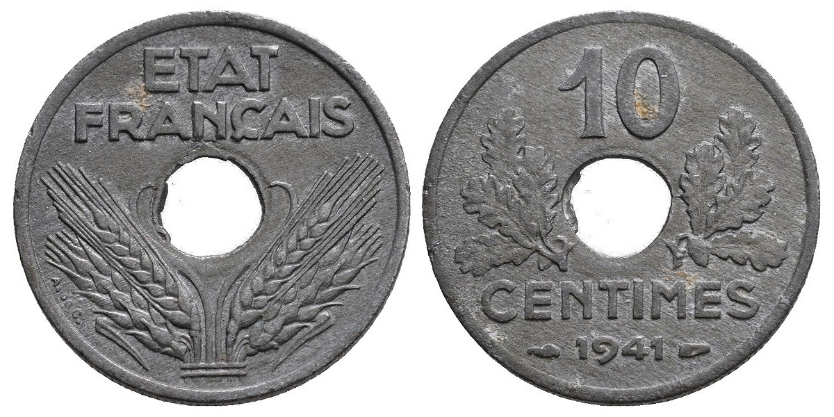 Francia. 10 centimes. 1941