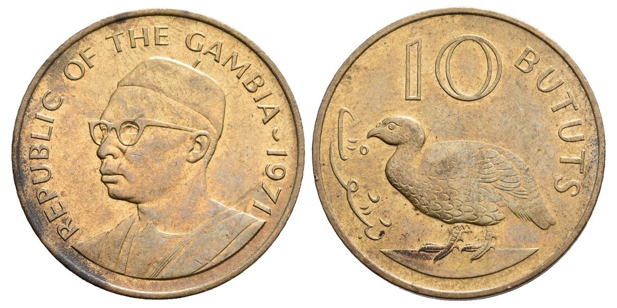 Gambia. 10 bututs. 1971