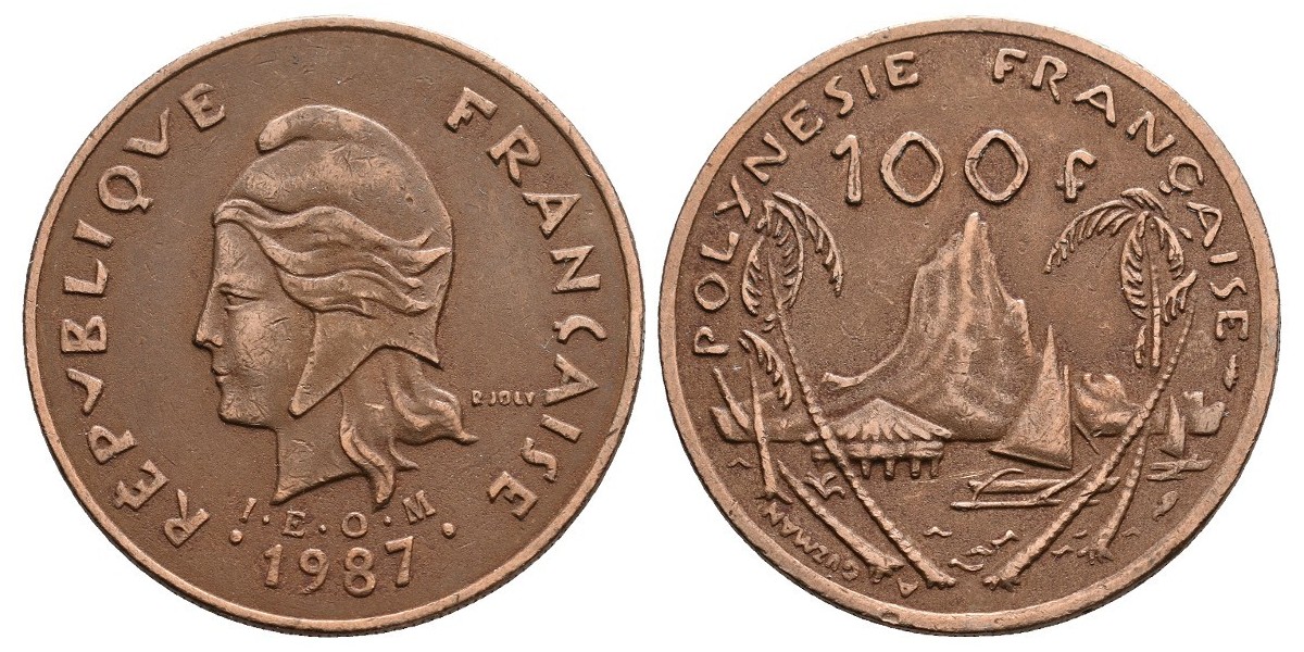 Polinesia. 100 francs. 1987