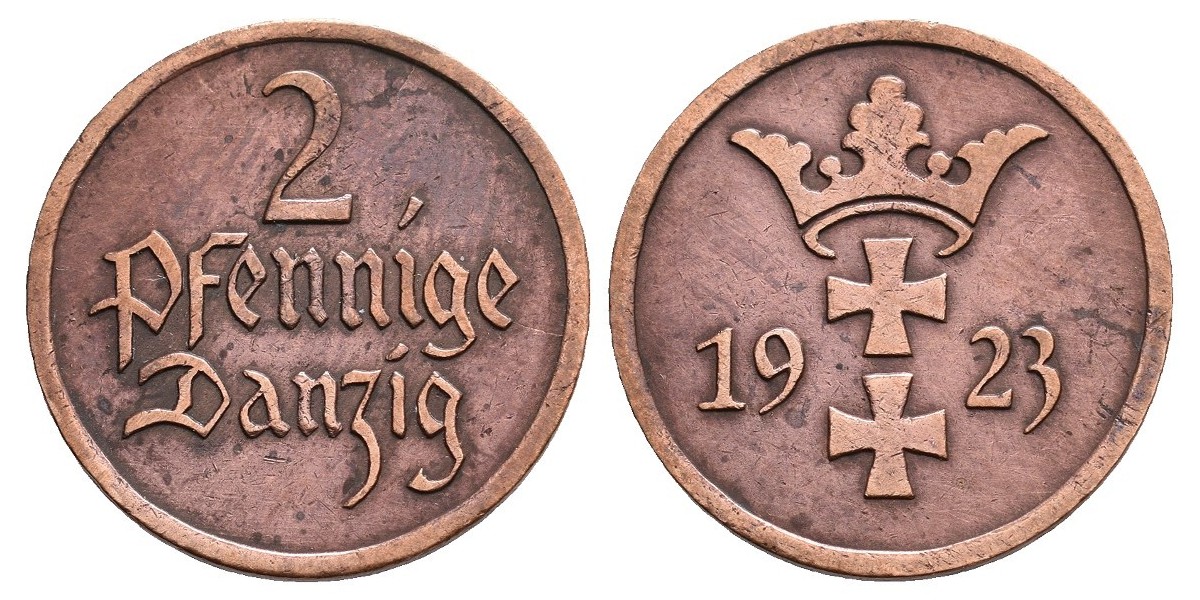 Danzig. 2 pfennige. 1923
