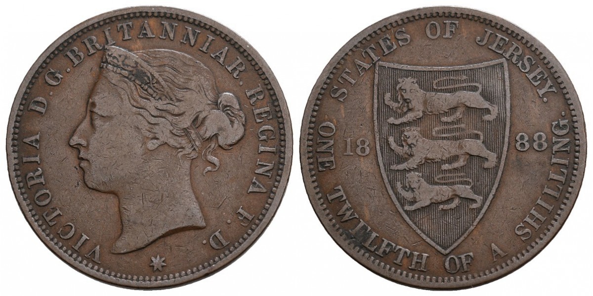 Jersey. 1/12 shilling. 1888