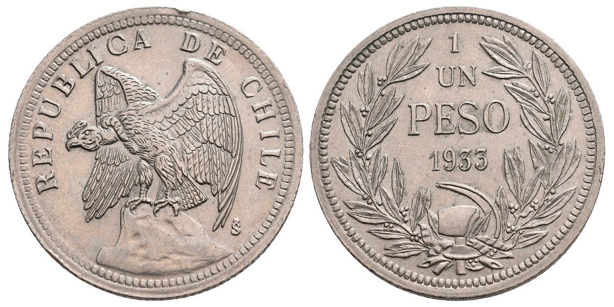 Chile. 1 peso. 1933