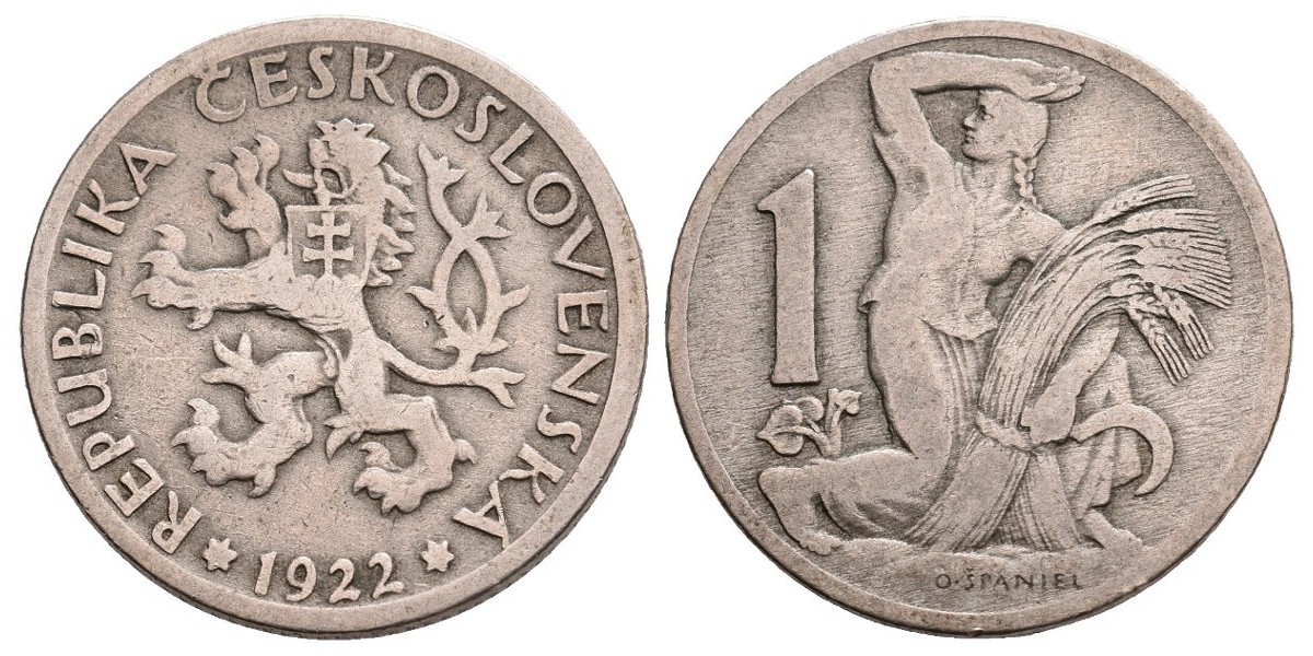 Checoslovaquia. 1 koruna. 1922