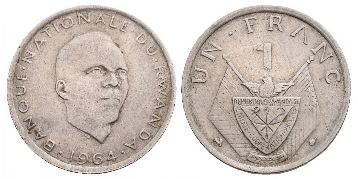 Rwanda. 1 franc. 1964