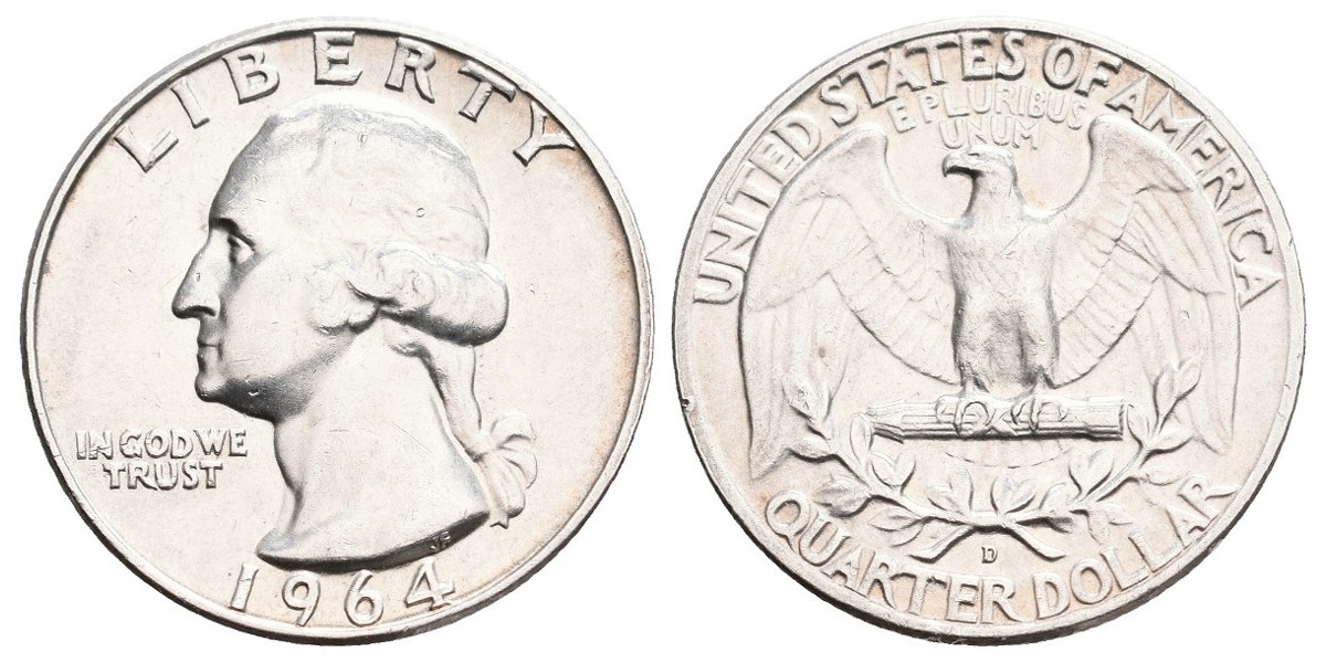 Estados Unidos. 1/4 dollar. 1964 D