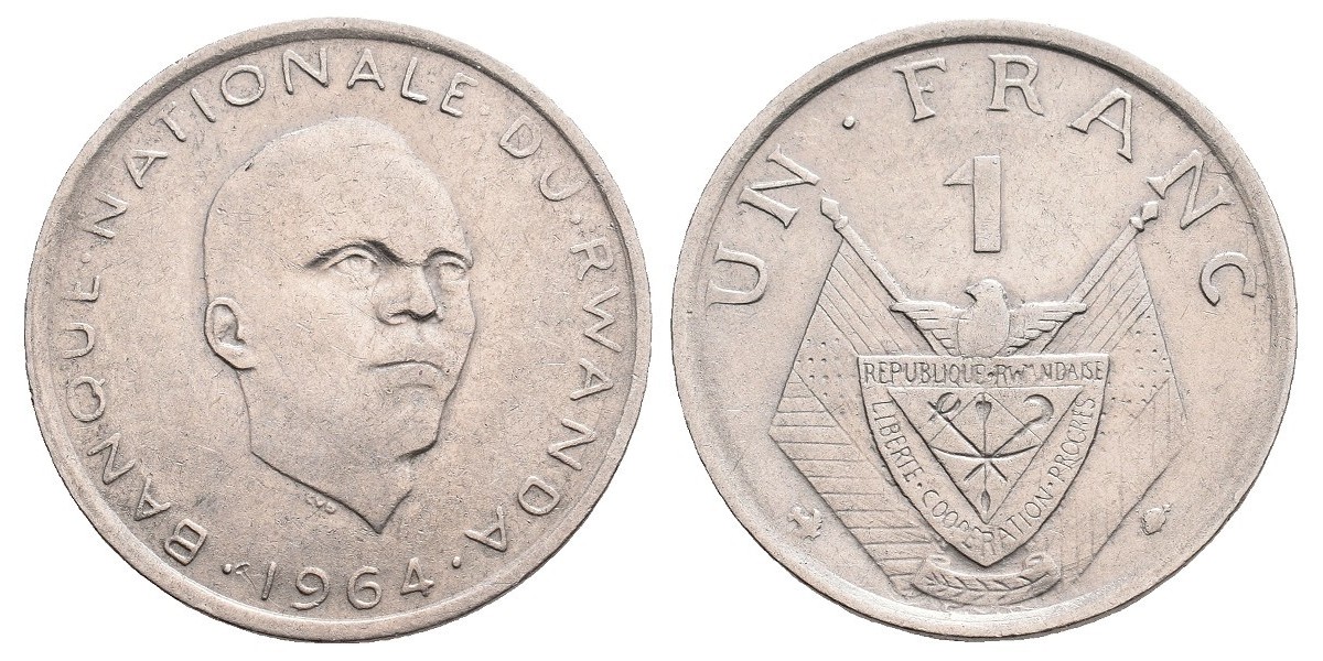 Rwanda. 1 franc. 1964
