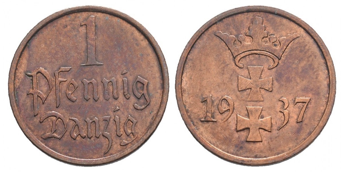 Danzig. 1 pfennig. 1937