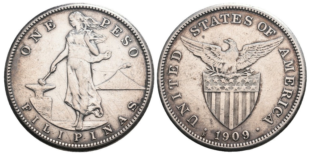 Filipinas. 1 peso. 1909 S